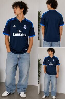 Adidas Real Madrid ClimaCool Jersey L Navy Blue Fly Emirates Soccer Football